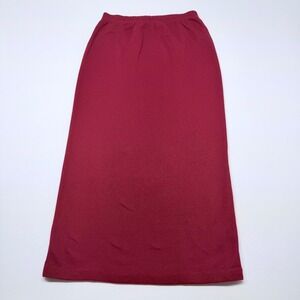 Weekenders Burgundy Knit Maxi Skirt S Elastic Waist Solid Simple Casual